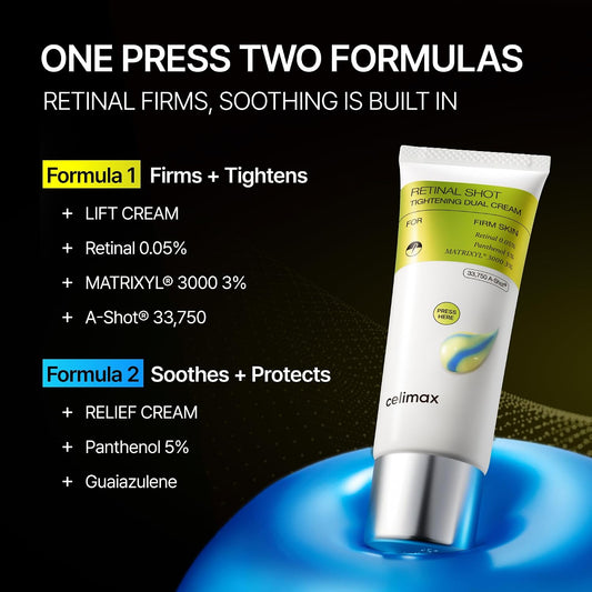 Celimax THE VITA-A Retinal Shot Tightening Dual CreamCelimax Retinal Dual Cream price in Bangladesh Original Celimax Retinal Cream Bangladesh Best Korean retinal cream for open pores BDPore tightening anti aging night cream Bangladesh