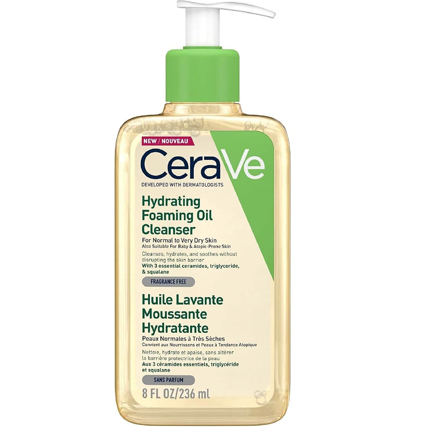 CeraVe (UK/France) Hydrating Foaming Oil Cleanser For Normal To Very Dry Skin 236ml
