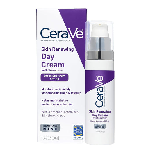 CeraVe USA variant Skin Renewing Day Cream smoothes fine lines & texture. it helps to protect skin barrier