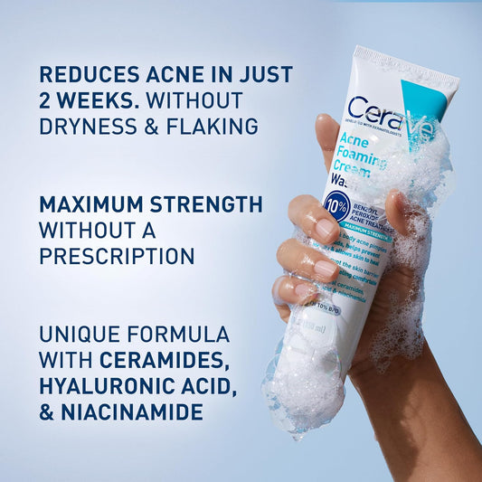 Cerave 10% Benzoyl Peroxide Acne Foaming Cream Wash 150ml