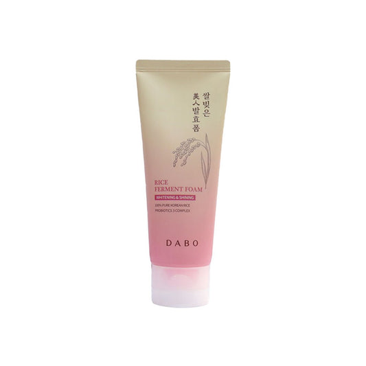 Tube of DABO rice ferment foam cleanser 180ml Suitable for all skin types, including sensitive and oily skin, its rich foam helps regulate oil production, reduce breakouts, and enhance overall skin clarity.