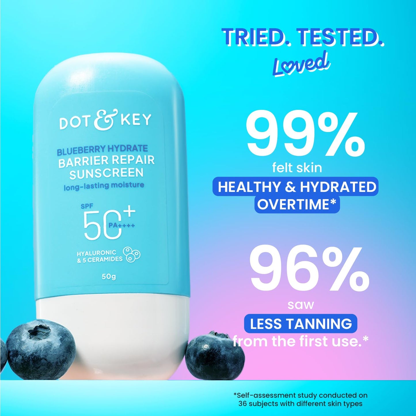 Dot And Key Blueberry Hydrate Barrier Repair SPF50+ PA++++ Medium Size Sunscreen 50g