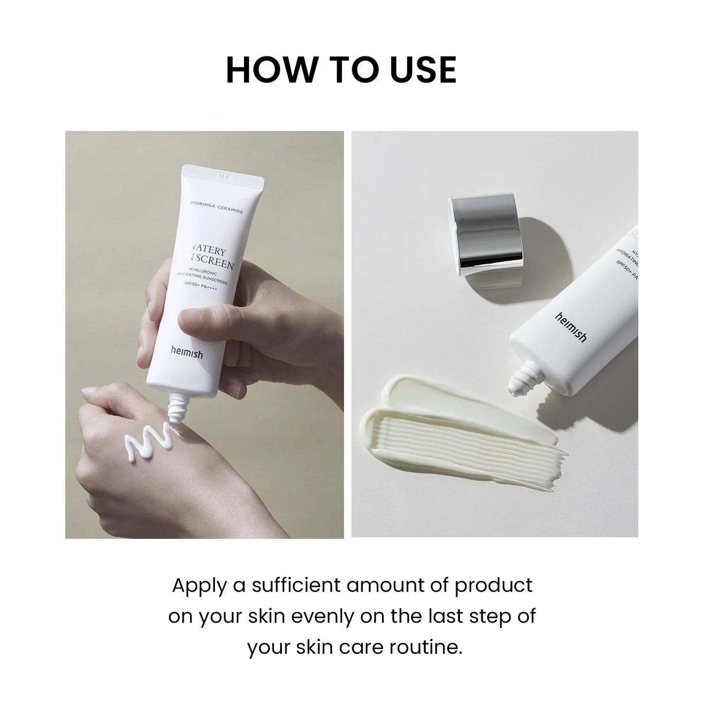 HEIMISH (Official) Moringa Ceramide Hyaluronic Hydrating Watery Sunscreen 50ml