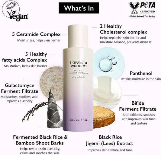 Haruharu Wonder Black Rice Probiotics Barrier Essence 120ml