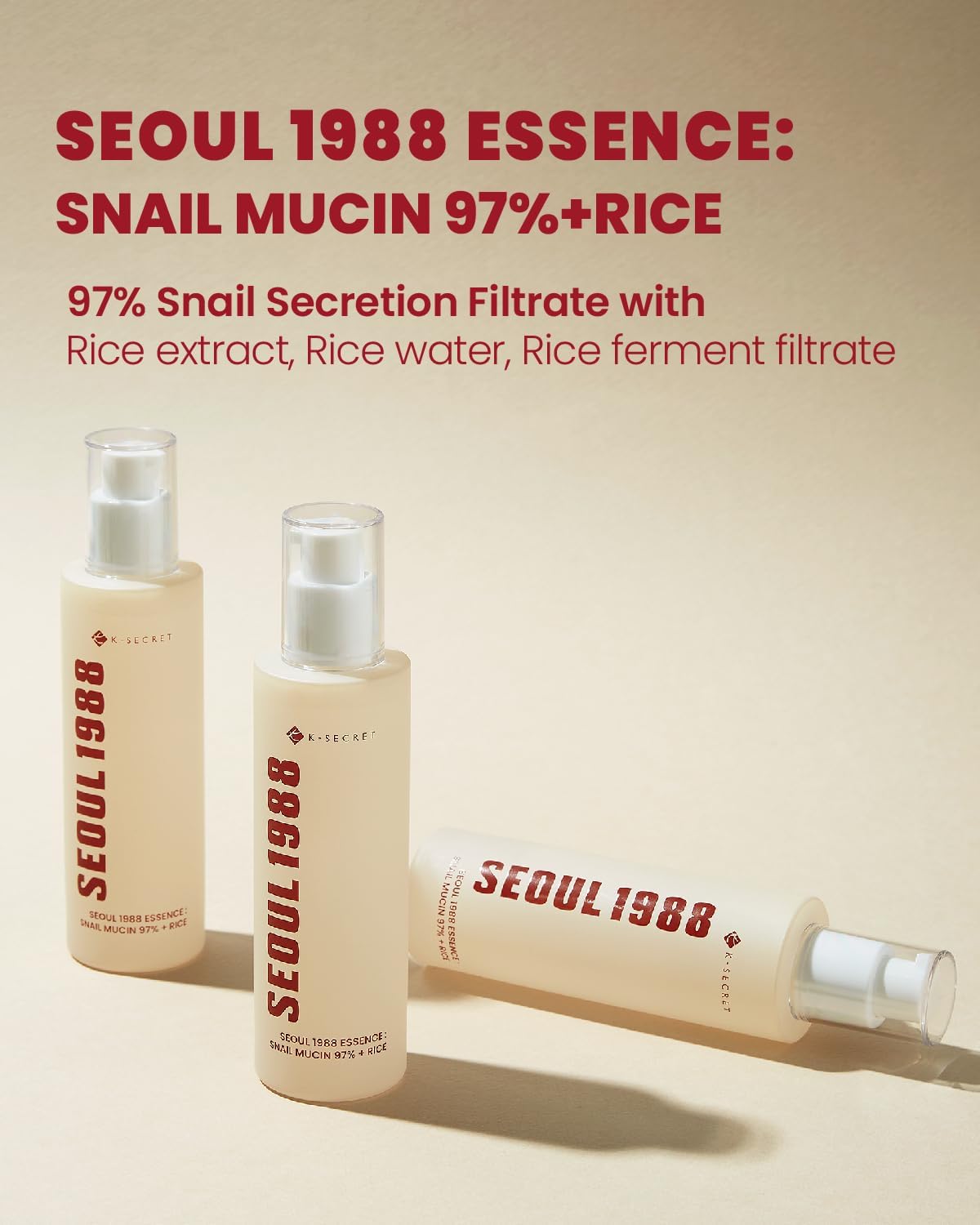 KSECRET SEOUL 1988 (Official) Essence Snail Mucin 97% + Rice 100ml
