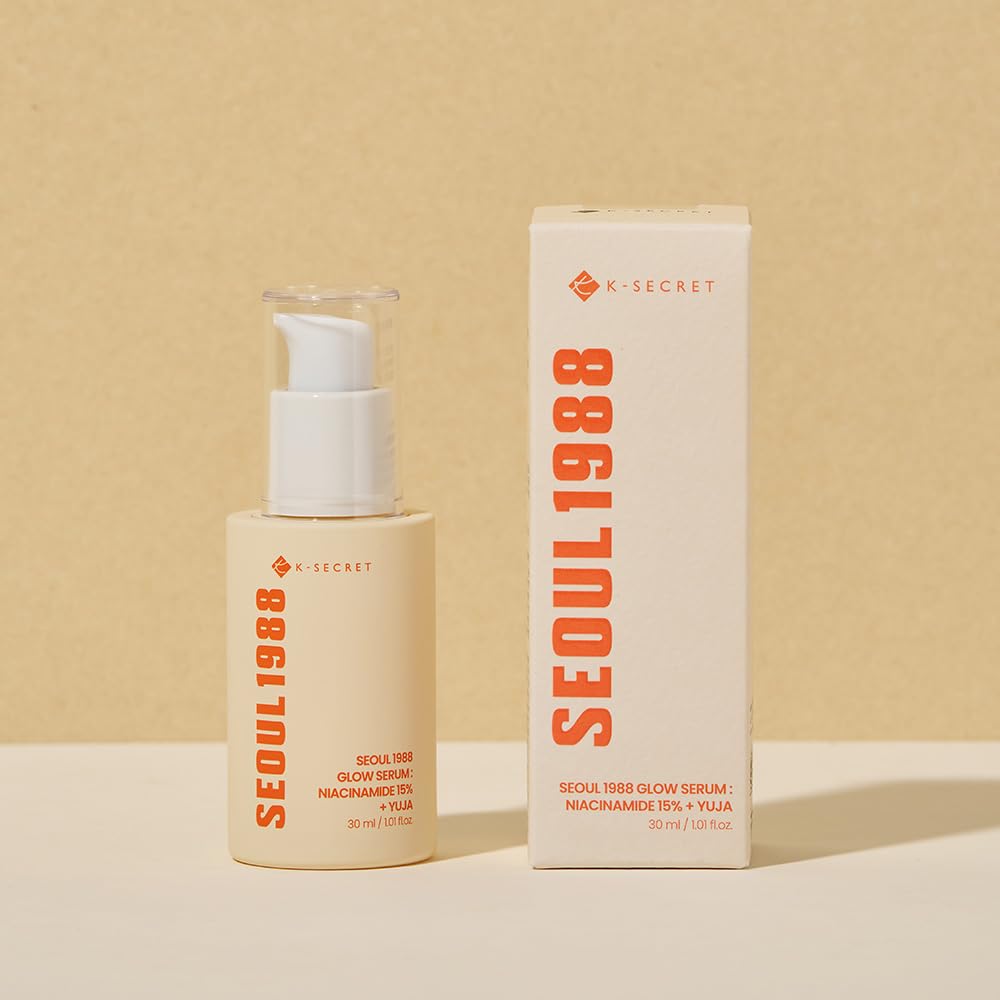 KSECRET SEOUL 1988 Glow Serum : Niacinamide 15% + Yuja 30ML, This lightweight, multi-functional serum is ideal for all skin types, particularly those with dry or dull skin seeking a radiant, smooth finish.