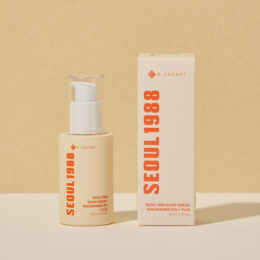 KSECRET SEOUL 1988 Glow Serum : Niacinamide 15% + Yuja 30ML, This lightweight, multi-functional serum is ideal for all skin types, particularly those with dry or dull skin seeking a radiant, smooth finish.