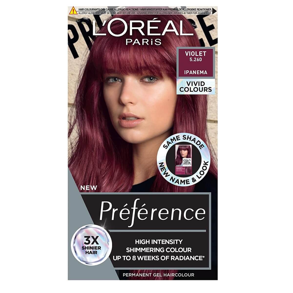 LOreal Paris (France/Belgium) Preference Vivid Colors Violet 5.260 Ipanema