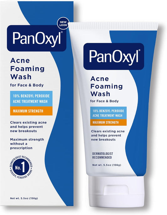 PanOxyl Acne Foaming Wash Benzoyl Peroxide 10% Maximum Strength 156g