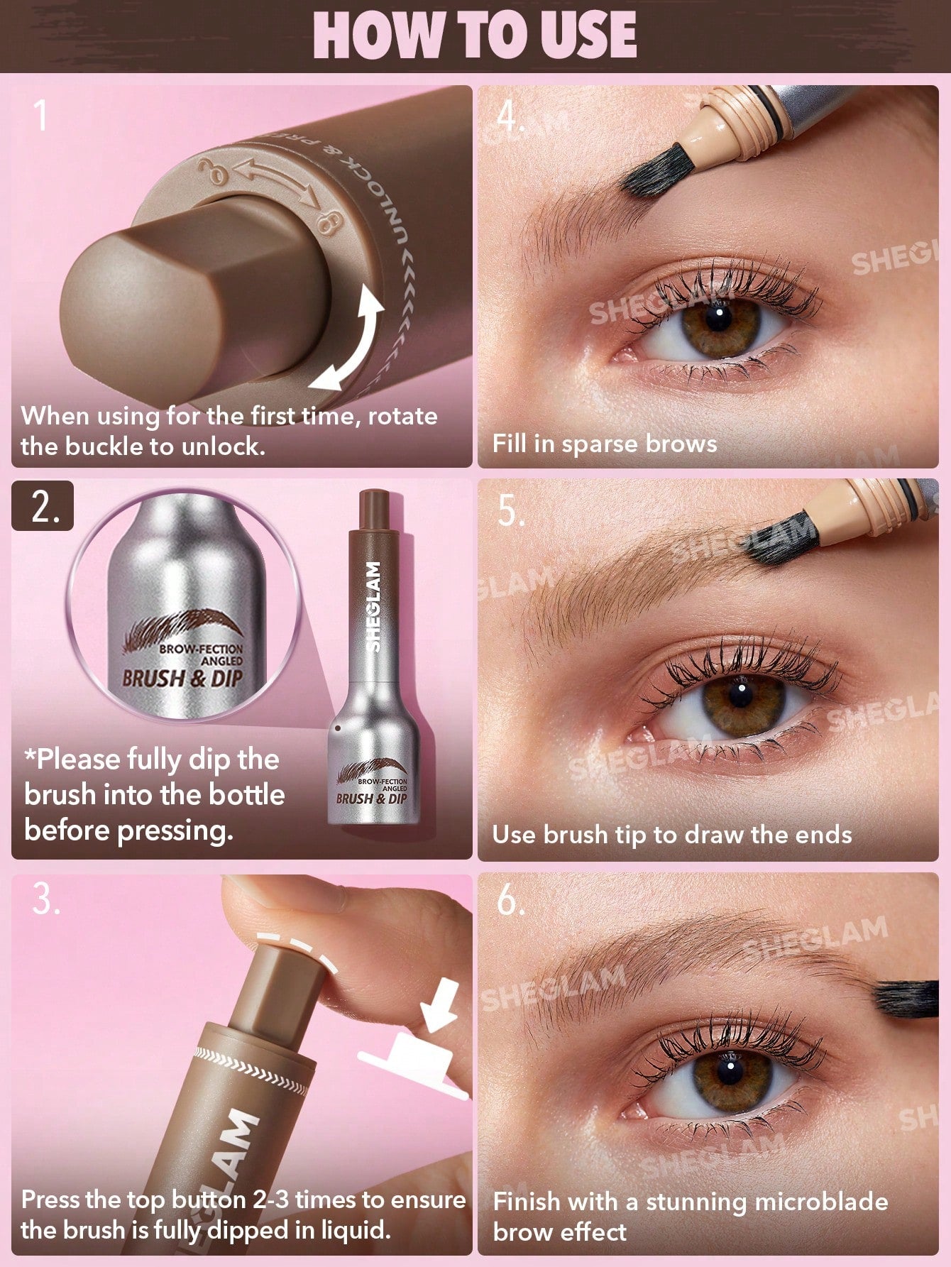 Sheglam Brow Fection Angled Brush & Dip