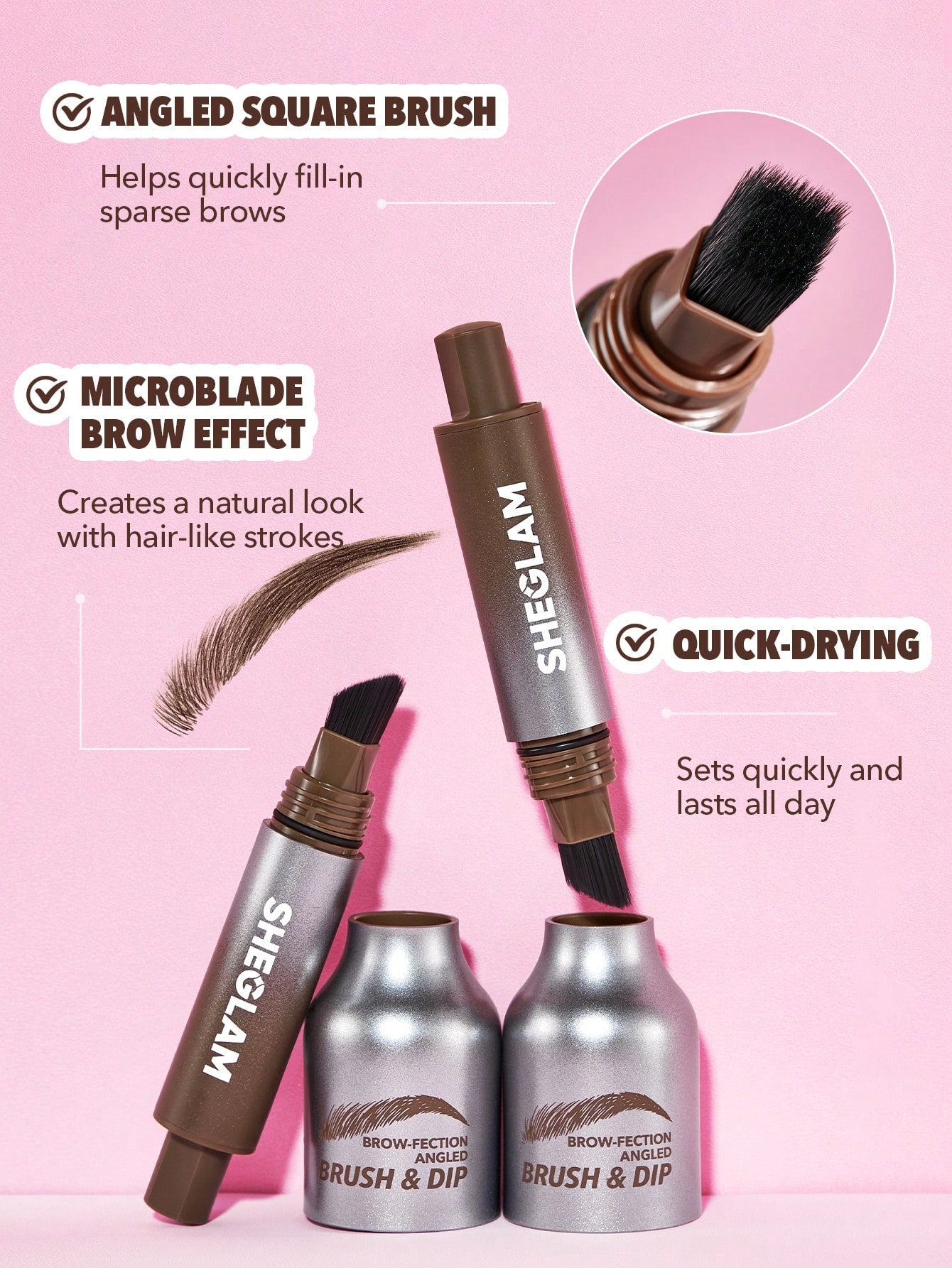 Sheglam Brow Fection Angled Brush & Dip