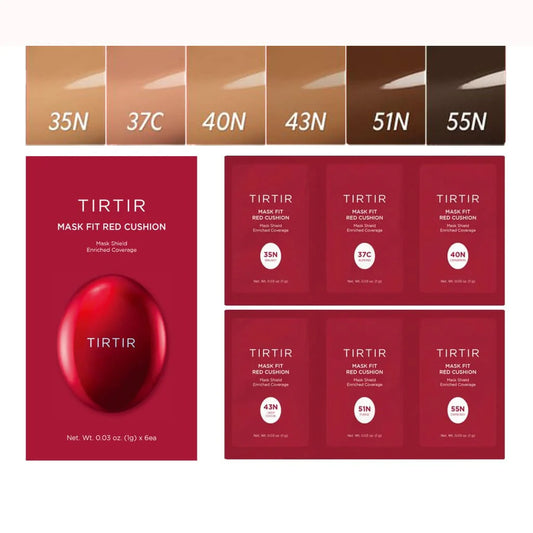 TIRTIR Mask Fit Red Cushion 6 Shade Trial Kit SAMPLE (35N/37C/40N,43N/51N/55N)