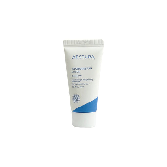 Aestura 365 lotion tube on a white background