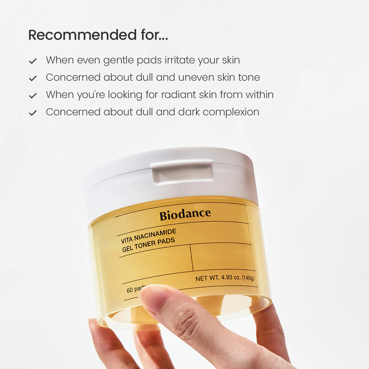 BIODANCE Vita Niacinamide Gel Toner Pads (60 pads)