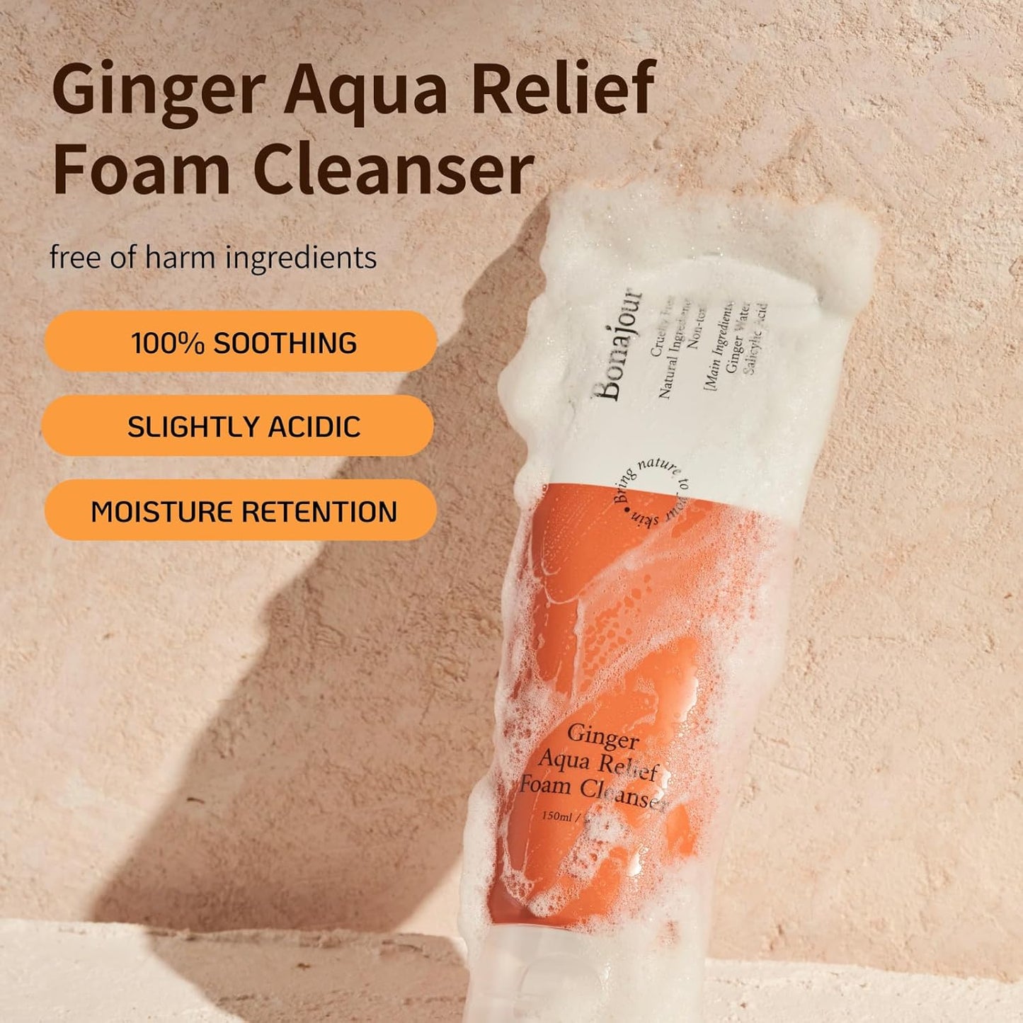Bonajour (Official) Ginger Aqua Relief Foam Cleanser 150ml