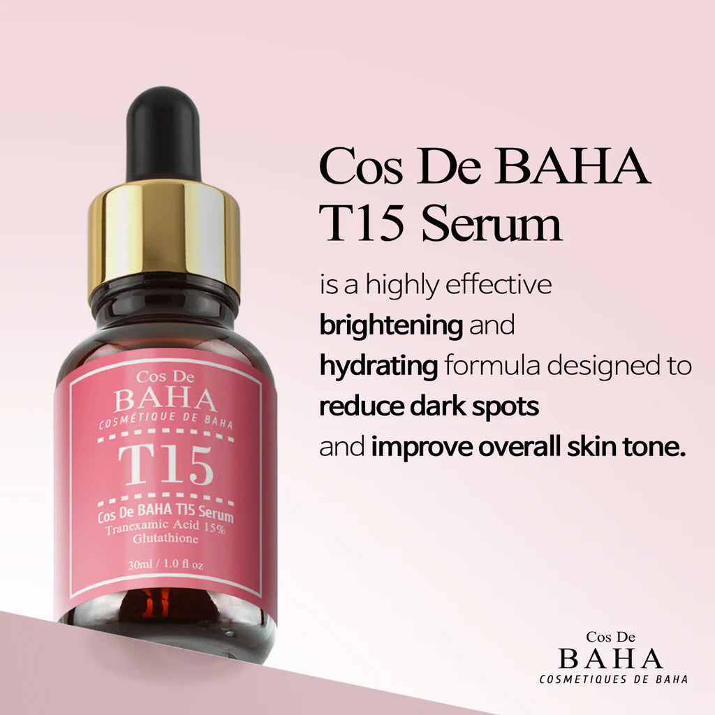 COS DE BAHA (T15) Tranexamic Acid 15% Glutathione Serum 30ml – Gotimoy.Com COS DE BAHA (T15) Tranexamic Acid 15% Glutathione Serum 30ml – Gotimoy.Com