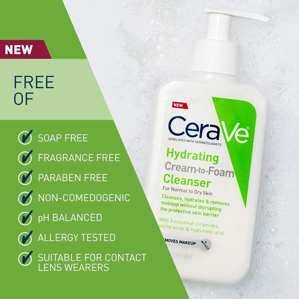 CeraVe (USA) Hydrating Cream to Foam Cleanser For Normal to Dry Skin 237ml