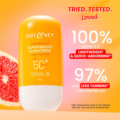 Dot And Key Vitamin C + E Super Bright SPF50 PA++++ Medium Size Sunscreen 50g