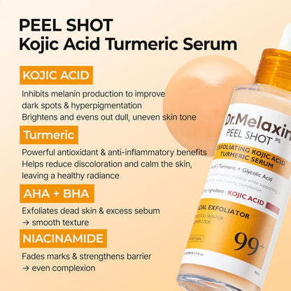Dr Melaxin Peel Shot Exfoliating Kojic Acid Turmeric Serum 80ml