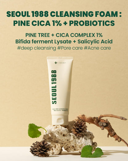 KSECRET SEOUL 1988 (Official) Cleansing Foam Pine Cica 1% + Probiotics 150ml