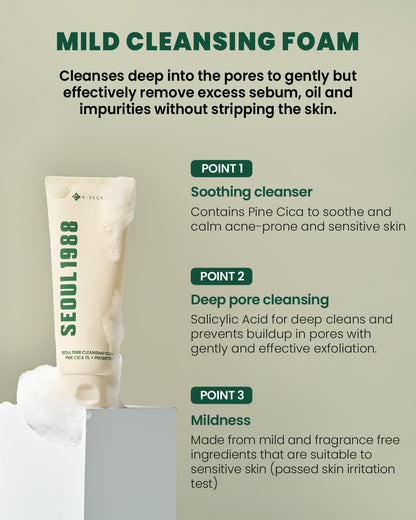 KSECRET SEOUL 1988 (Official) Cleansing Foam Pine Cica 1% + Probiotics 150ml