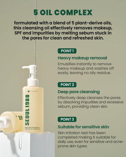 KSECRET SEOUL 1988 (Official) Cleansing Oil Pine Cica 1% + Probiotics 200ml