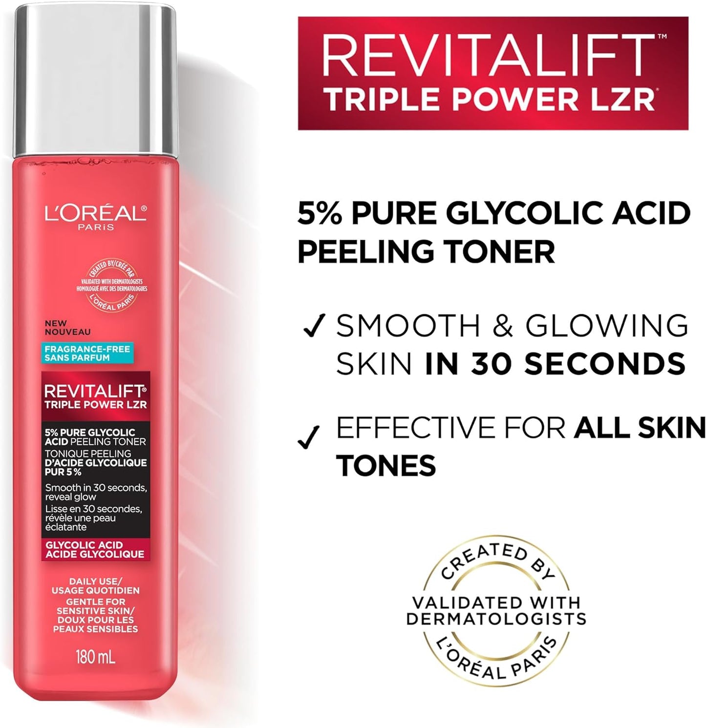 LOreal Paris Revitalift 5% Glycolic Acid Peeling Toner 180ml