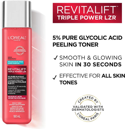 LOreal Paris Revitalift 5% Glycolic Acid Peeling Toner 180ml