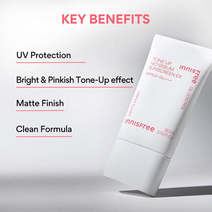 innisfree Tone Up No Sebum SPF50+ Pa++++  Sunscreen EX 60ml